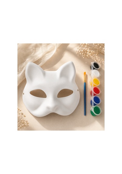 Pla Plastik Kedi Maskesi Boyama Seti 3d Baskı Maske, Boya Ve Fırça Dahil, Kendin Boya Hobi Aktivitesi Diğer