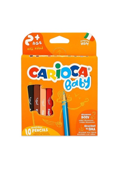 Carioca Baby Jumbo Üçgen Kuru Boya Kalemi 10'lu Karışık
