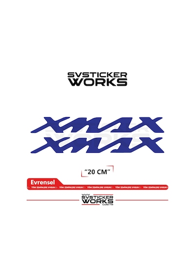 Yamaha Xmax Uyumlu Yazı Sticker Yüksek Kalite Özel Kesim Folyo 2'li Set Lacivert