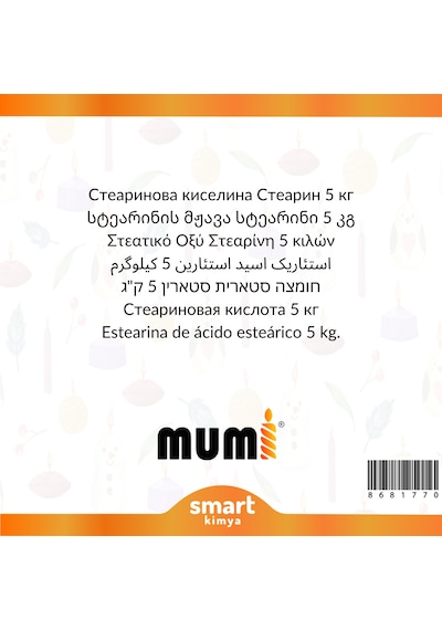 Stearik Asit Stearin 5 Kg Renksiz