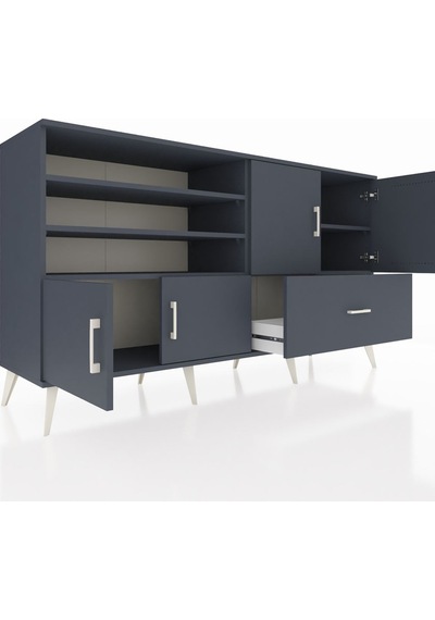 Hyperion Konsol 5 Raflı Tek Çekmeceli 4 Kapaklı 176x44x99 Antrasi Antrasit-antrasit Hyperion Konsol 5 Raflı Tek Çekmeceli 4 Kapaklı 176x44x99 Antrasi Antrasit-antrasit