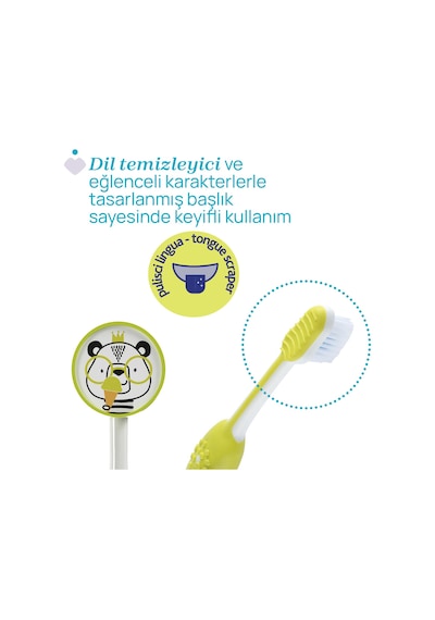Chicco 2'li Diş Fırçası 3-6 Yaş Tıger-panda 00012084110000