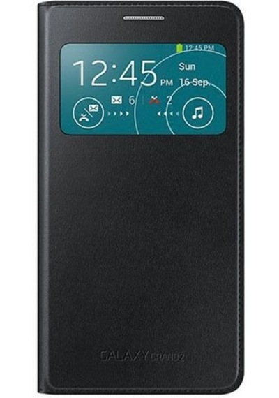 Galaxy Grand 2 G7100 İle Uyumlu S View Cover Kılıf -siyah Ef-cg710bbegww Siyah