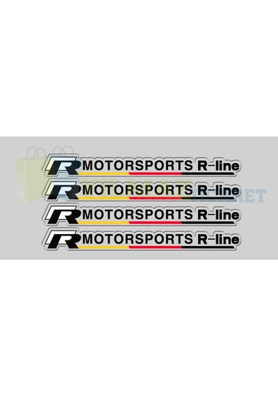 Volkswagen R Line Motorsport Ayna Kapı Kolu Jant Oto Sticker 4 Ad