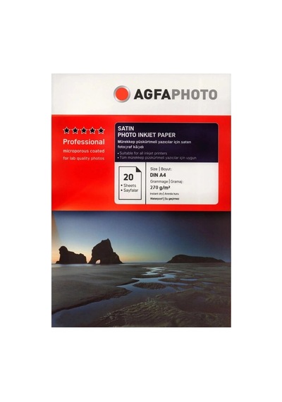 Premium Agfaphoto Fotoğraf Kağıdı 270gr 20'lik A4 Inkjet Kağıt Mat Etkinlik Dekor Belge