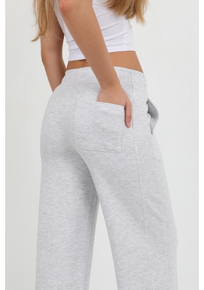 Hdm Kadın Karmelanj Beli Lastikli Cepli Bol Paça Pantolon - H6176