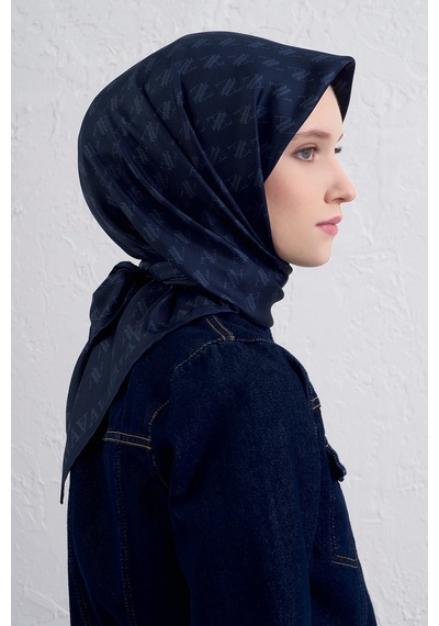 Armine Nostalji Serisi Sura İpek Eşarp 9412ds 9412ds-01 03-lacivert