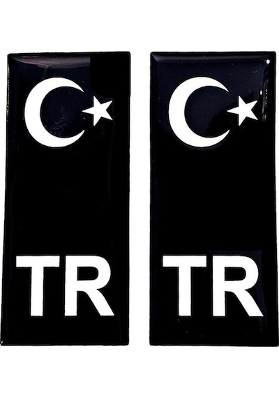 Plaka Tr Siyah Tasarım Damla Sticker Kaliteli Ürün Damla Sayesinde Dayanıklı Malzeme 2 Adet