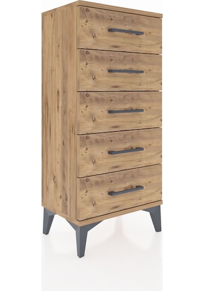 Arges Komodin 5 Çekmeceli 44x30x96 Çam-çam Çam