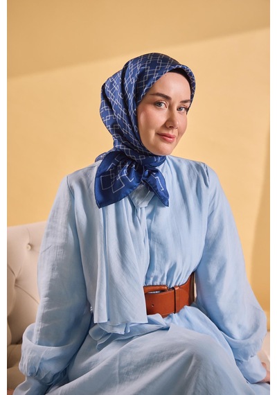 Silk Home Twill İpek Eşarp Zincir Mavi Çok Renkli