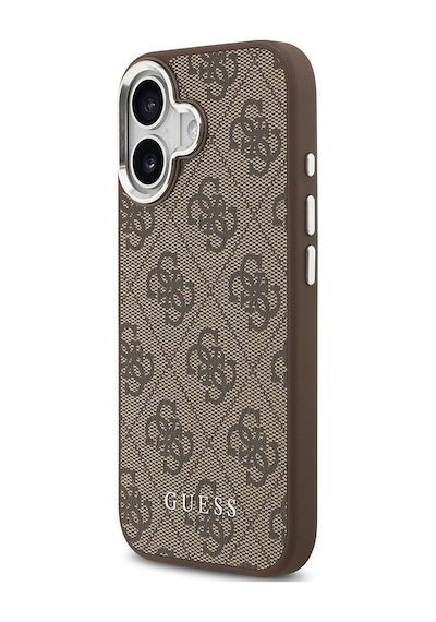 Apple Uyumlu iPhone 17  Kılıf Guess Lisanslı M-safe Şarj Özellikli 4g Klasik Yazı Logolu Kapak Kahverengi Kahverengi