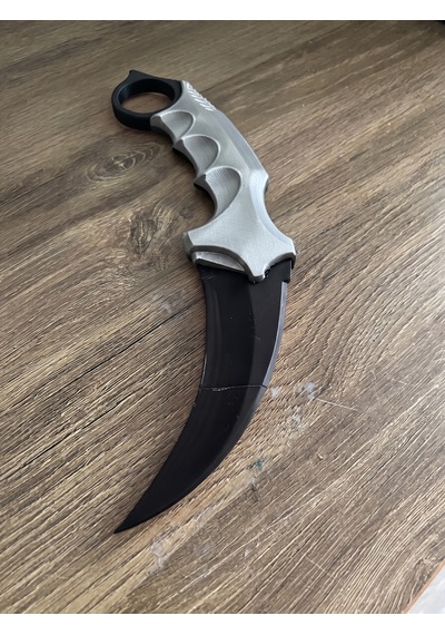 Riva Self 3d Baskı Farklı Renkler Taktiksel Parmak Halkalı Hobi Ve Dekoratif Maket - 16 Cm Siyah-Gümüş