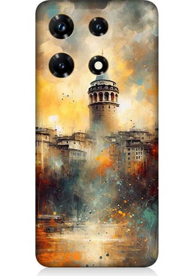 İnfinix Note 30 Pro Uyumlu Galata'da Sisli Gün Desenli Silikon Kılıf Çok Renkli