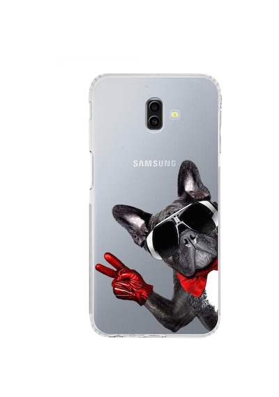 Samsung Galaxy J6+ Plus İle Uyumlu Köpek 2 Kamera Korumalı Şeffaf Kılıf Şeffaf