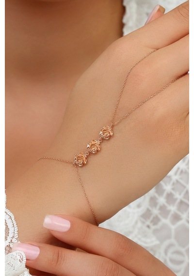 925 Ayar Gümüş Rose Sıra Güller Şahmeran - 45103701 Rose Gold