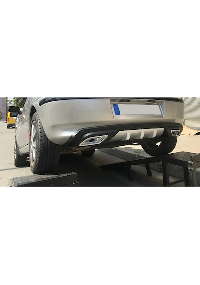 Peugeot 301 Uyumlu Body Kit Difüzör 2 Çıkış Gri Kare