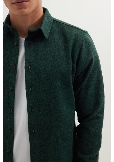 Tudors Erkek Slim Fit Dar Kesim Uzun Kollu Düz Kışlık Oduncu Yeşil Gömlek-41537 Yeşil Tudors Erkek Slim Fit Dar Kesim Uzun Kollu Düz Kışlık Oduncu Yeşil Gömlek-41537 Yeşil