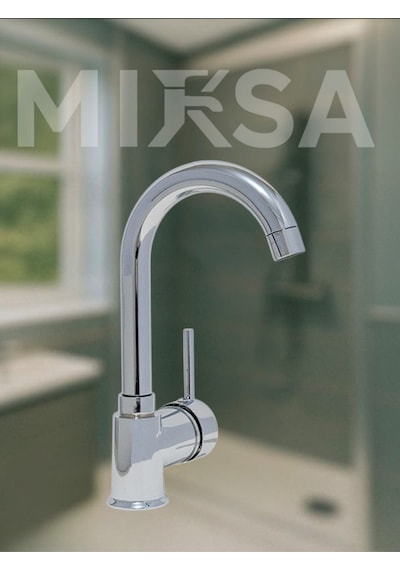 Armut Baston Borulu Banyo Lavabo Bataryası Çeşmesi Musluğu Çift Su Girişli Krom