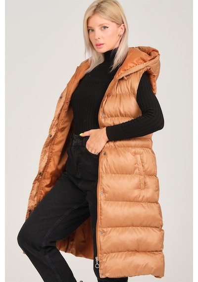 Dewberry Bayan Yelek Z6757 Taba