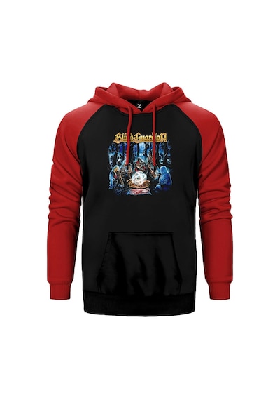Blind Guardian Somewhere Far Beyond Kırmızı Renk Reglan Kol Kapşonlu Sweatshirt Kırmızı