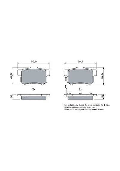 Honda Cr-v 2.0 2002-2005 Bosch Arka Balata 23736