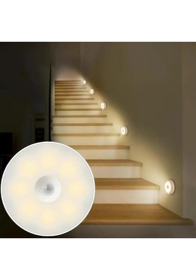 Hareket Sensörlü Şarjlı Led Lamba - Banyo Mutfak Otomatik Lamba 2 Açık Lacivert