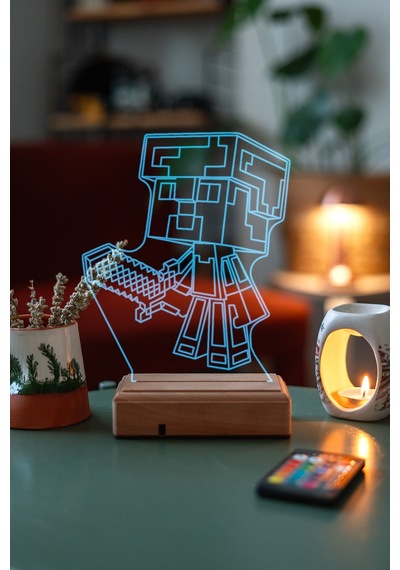 Oyunculara Hediye 3D Gaz Maskesi Led Gece Lambası
