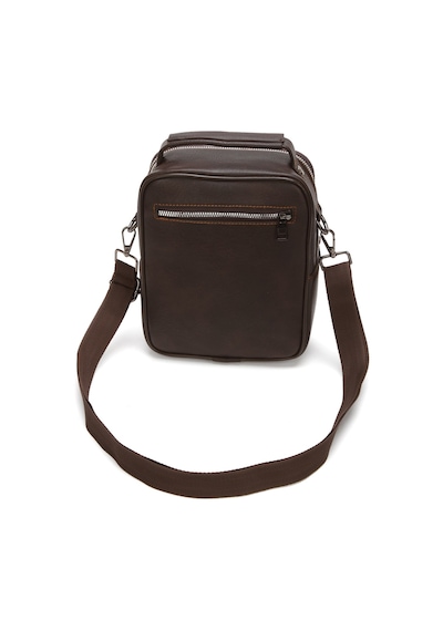 Newish Polo Erkek Deri Kapaklı Omuz Ve El Çantası 17x22cm New337 Kahverengi - Taba