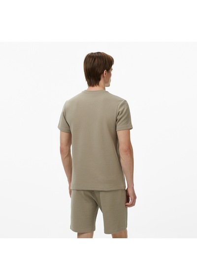 Nautica Erkek Bej Regular Fit T-shirt Düz V55318t Bej