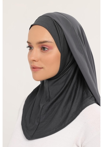 Altobeh Hazır Lüks Pratik Hijablı Şifon Şal Füme