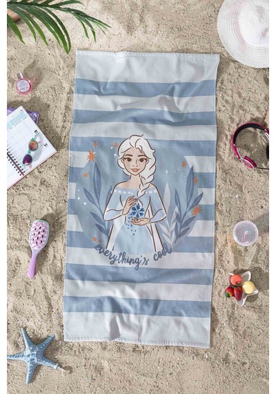 Frozen Ice Queen Disney Lisanslı Kadife Plaj Havlusu 60x120 Cm Lila