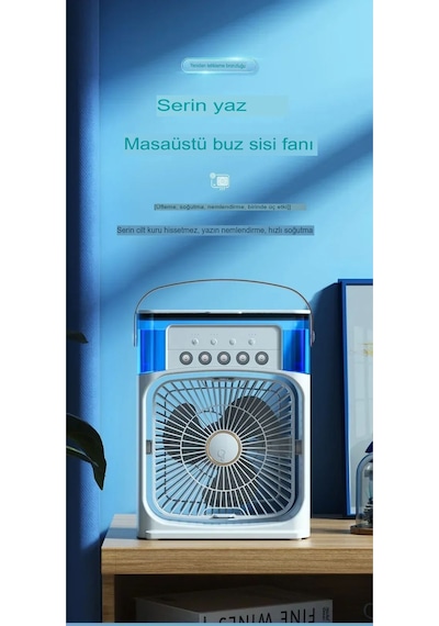 600 Ml Taşınabilir Buzlu Fan Nemlendiricili Usb Sessiz Vantilatör Serinletici Fan Masaüstü Ofis İçin