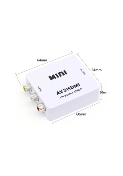 Ally Av To Hdmı Mini Switch Rca Composit Audio Video Hdmı Görünt-Beyaz