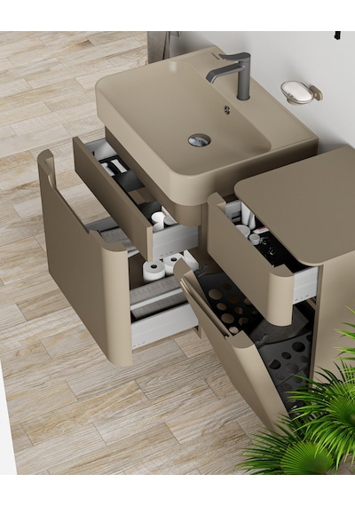 Creavit Colorit Çekmeceli Lavabo Dolabı 60 Cm Cappuccino Kahverengi Creavit Colorit Çekmeceli Lavabo Dolabı 60 Cm Cappuccino Kahverengi