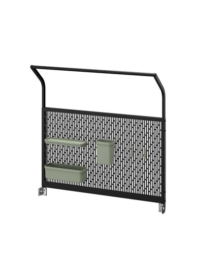 Ikea Grıllskär Açık Mutfak İçin Arka Panel, Paslanmaz Çelik-siyah, 86x87 Cm, 3 Kutulu Ve 2 Kancalı