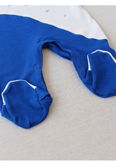 Veraura Lifestyle 0-3 3-6 Ay Lucky Baby Nakışlı Es Çizgi Boy Şapkalı Erkek Bebek Tulumu Lacivert