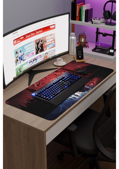 Stranger Things V1 90x40 Xxl Gaming Kauçuk Kaymaz Taban Mouse Pad Fare Altlığı