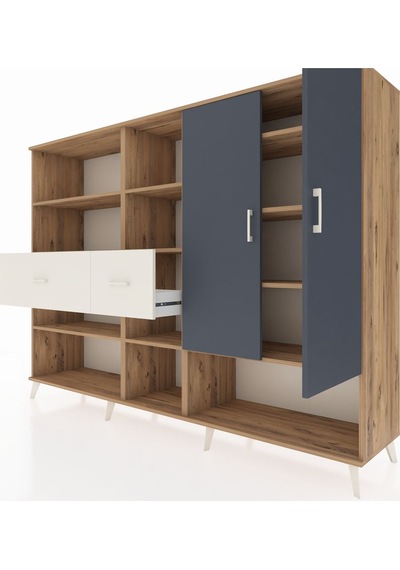 Hyperion Dolap 10 Raflı 2 Çekmeceli 2 Kapaklı 220x44x163 Çam-antr Çam-antrasit/aytaşı Hyperion Dolap 10 Raflı 2 Çekmeceli 2 Kapaklı 220x44x163 Çam-antr Çam-antrasit/aytaşı