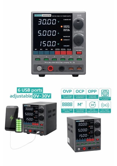 Sugon 3005pm 30v / 5a 4 Haneli Led Göstergeli Ayarlanabilir Anahtarlamalı Dc Güç Kaynağı
