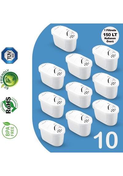 10 Adet Filtre Purepro I Su Arıtma Sürahi Filtresi I Jugg Ve Brita Maxtra+ Pro İle Uyumlu Diğer