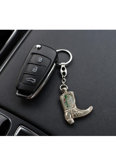 Metal Anahtarlık Araba Ev Ofis Anahtarı Çanta Aksesuarı Western Kovboy Çizme Figürlü 12 Cm