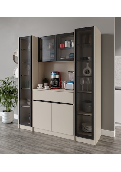 Lora Maxi Kum Beji Komple Mdf Led Aydınlatmalı Kahve Köşesi