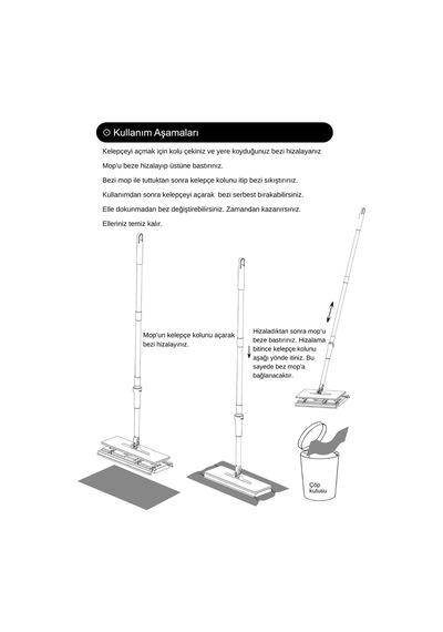 One Click Akıllı Mop Paleti Xl 32cm Tembel Mop El Değmeden Islak Havlu Ve Bez Kullan At Otomatik Dgt-101 Çok Renkli