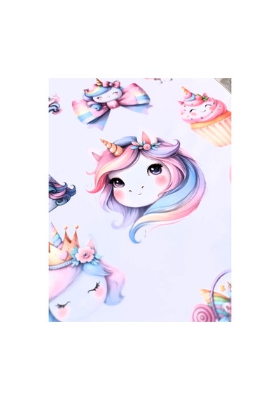 Sevimli Unicorn Tekboynuz Sticker Seti 2 Sayfa 13x17 cm