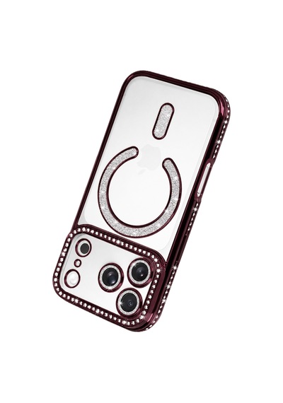 Apple İphone 18 Pro Max Joke Simli Magneticsafe Kılıf - Bordo
