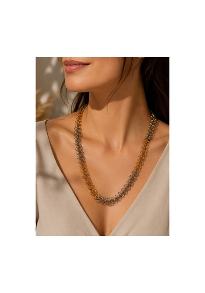 Püskül Detaylı Zirkon Bijüteri Kolye Rose-gümüş - 902299815 Rose-gümüş
