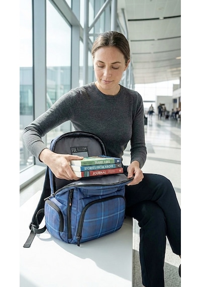Sol - Crosshatch Unisex Sırt Çantası Mavı/sıyah