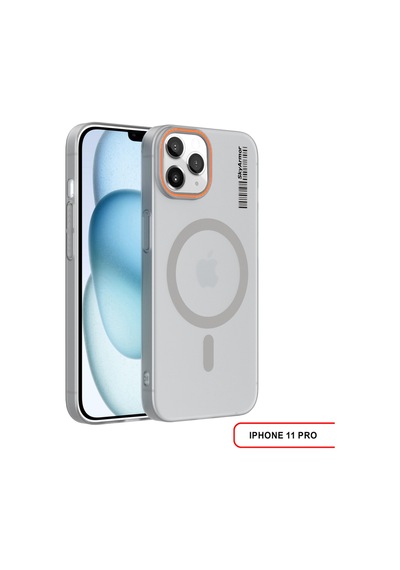 Apple iPhone 11 Pro Magsafe Uyumlu Mat Sert Klein Kılıf Gri