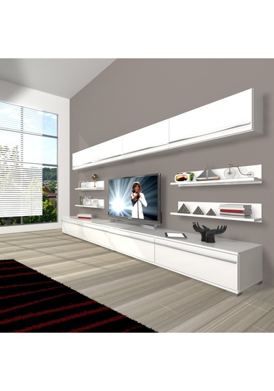 Decoraktiv Eko 360y Mdf Tv Ünitesi Tv Sehpası Parlak Beyaz