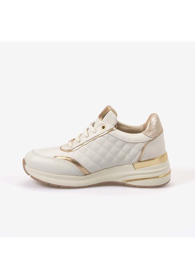 Kemal Tanca Kadın Eva Taban Kapitone Dikiş Bağcıklı Spor & Sneaker Ayakkabı 7100 Krem